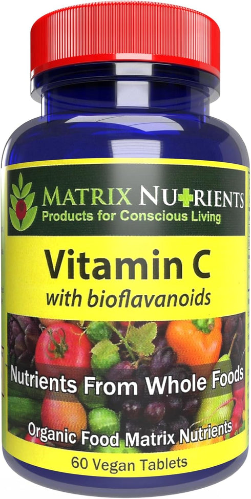 Premium Quality Vitamin C with BIOFLAVANOIDS - 100% Organic Natural Ingredients, Vegan Tablets, 60ct - Immune Boosting