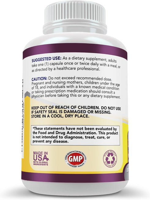 Simply Natures Pure Premium Berberine HCl 500mg - 120 Capsules for Cardiovascular, Gastrointestinal Support
