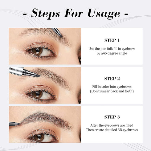 Eyebrow Microblading Pen, Long-Lasting Waterproof Natural Eyebrow Hair, Light Brown