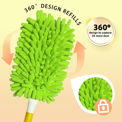 Reusable Duster Refill for Swiffer - Microfiber Ceiling Fan Duster, 4 Pack (Handle Not Included)