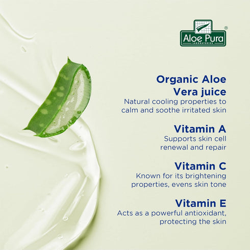 Organic Aloe Vera Gel & Vitamin A C & E, 6.8 fl oz