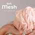 MainBasics Bath Shower Loofah Sponge Pouf, Body Scrubber Exfoliator, Set of 3, Earthy Love