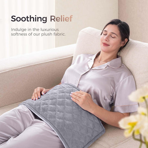 OCOOPA Electric Heating Pad for Back Pain Relief, XL Ultra Soft Plush, 6 Levels, Auto-Shut-Off Timer, 12"x24"