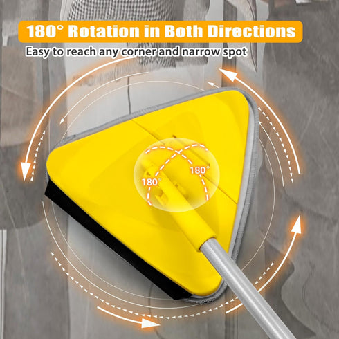 JEHONN Wall Mop with Long Handle, 80 Inches, 180° Collapsible Baseboard Cleaner Tool