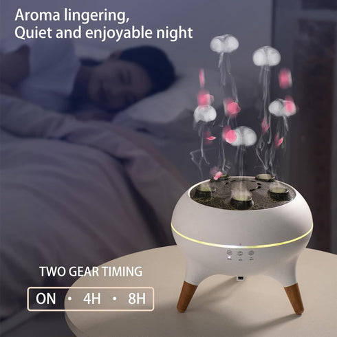 ZTDIXF 250ml Dynamic Aromatherapy Diffuser Essential Oil Cool Mist Humidifier with Jellyfish Mist & Color-Changing LED