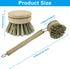 Kemcatui 8Pcs Set, 8Pcs 1 Wooden Dish Brush Bamboo Scrub Brush Replacement Heads and Handle for Kitchen Pots and Pans