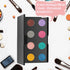 2 Pcs Empty Magnetic Eyeshadow Palette, Plastic Makeup Palette with Mirror and 30 Round Adhesive Stickers, Black