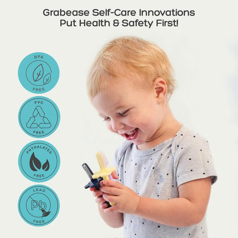 grabease Baby Finger Toothbrush for Infants & Toddlers, BPA-Free Silicone Baby Toothbrush, 1 Pack, Teal