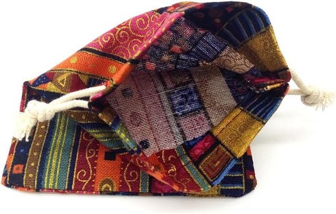 12pc Egyptian Style Jewelry Coin Pouches - Aztec Print Drawstring Gift Bag Party Accessories (12)