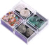 CXD-GEM Natural Gemstone Box Collection Set of 4 - Irregular Mineral Rock & Tumbled Stone Display Box