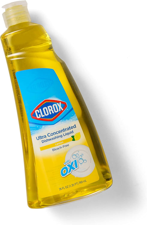 Clorox Liquid Dish Soap, 26 Fl Oz - Antibacterial OXY Powered, Quick Rinsing, Lemon Scent