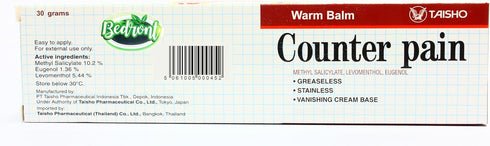 Counter Pain Warm Balm 30G for Relaxation and Massage, Sports Activity