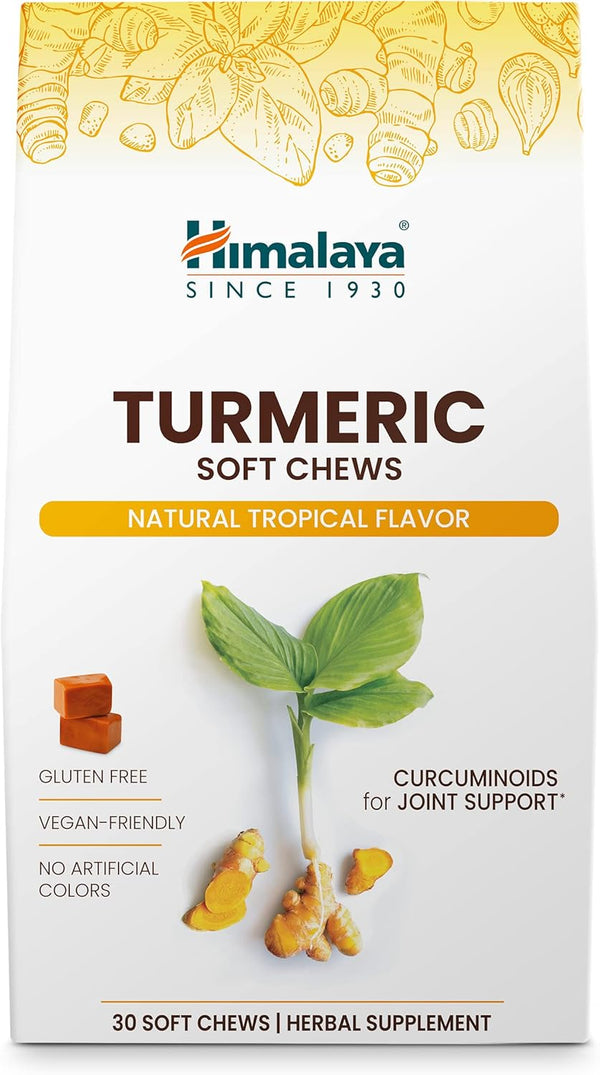 Himalaya Turmeric Chews with Curcumin for Healthy Joint Support, 300 mg Extracts per Serving, 30 Soft Chews