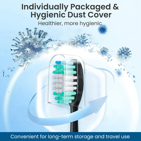 Replacement Toothbrush Heads 10 Pack for AquaSonic Black Series, Vibe Series, Black Series Pro, Duo Series Pro Electric