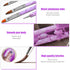 TOROKOM 19 Pcs Nail Art Brushes Set, Acrylic Nail Brush Set for Nail Art Painting and Dust Removal Tools (Purple)
