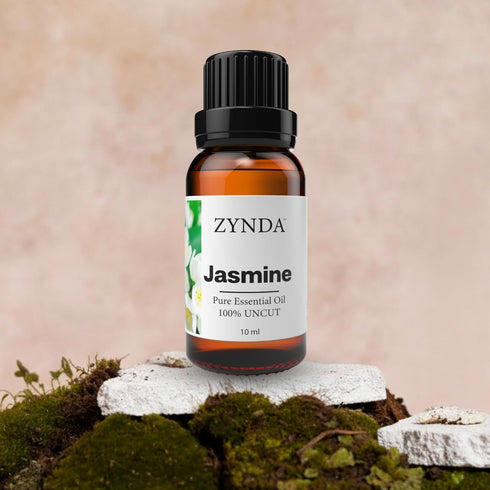 Zynda 100% 10ml Jasmine Essential Oil Pure and Natural Organic Jasmine Oil Extract for Skin Care, Hair Treatment
