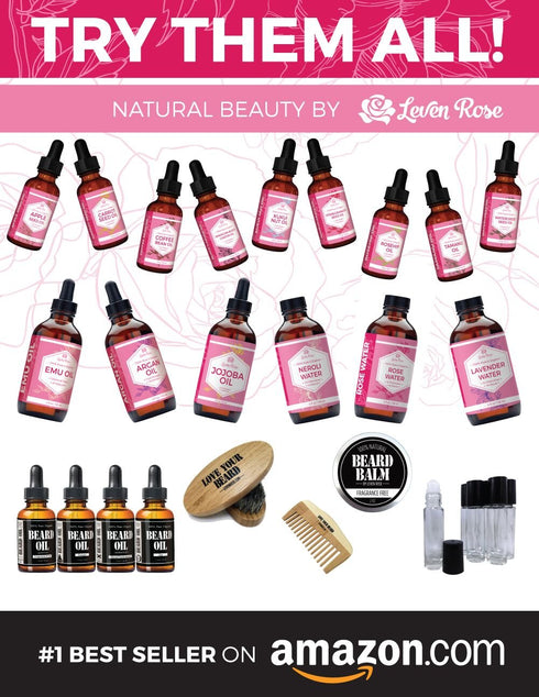 Leven Rose Argan Oil for Face, Hair, Skin - 4 oz 100% Pure Moroccan Cold-Pressed Organic