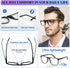 MARE AZZURO Large Blue Light Blocking Reading Glasses for Men, Computer Readers in Various Strengths (Black, 1.50)