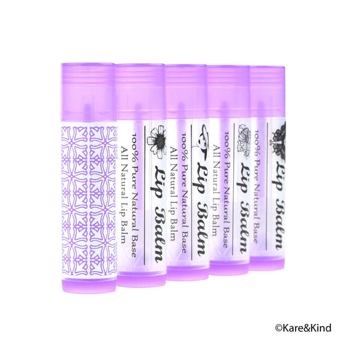 Lip Balm Container Tubes, 50-Pack, DIY, Purple, 3/16 Oz (5.5 ml), Includes 50 Writable & 50 Printed Stickers