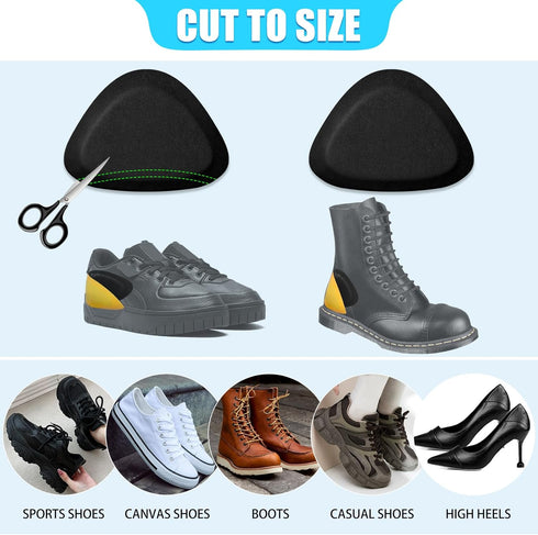 8 Pair Leather Heel Pads, Heel Grips for Pain Relief, Inserts for Improved Shoe Fit and Comfort