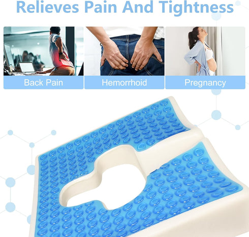 Cushions,Tailbone JM00012-01 Memory Foam Seat Cushion,Anti-Slip Gel & Memory Foam Office Chair Pain Relief Seat Cushion