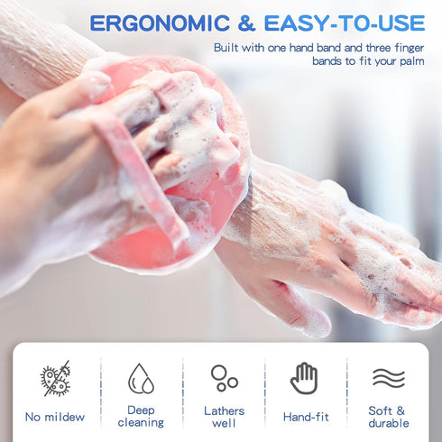 Soft Silicone Shower Brush, Super-lathering Body & Face Brush, Gentle Exfoliating Cleaning Glove for All Skin Types