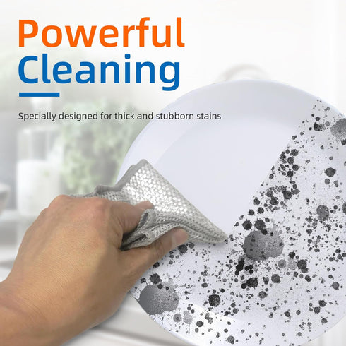 10PCS Non Scratch Steel Wire Dishwashing Rags,Substitute for Steel Wool Scrubbers,Kitchen Cleaning Cloths, Multifunctional Wire Dishcloth for Pots,Pans,Dishs,Flatwarel by EytGva