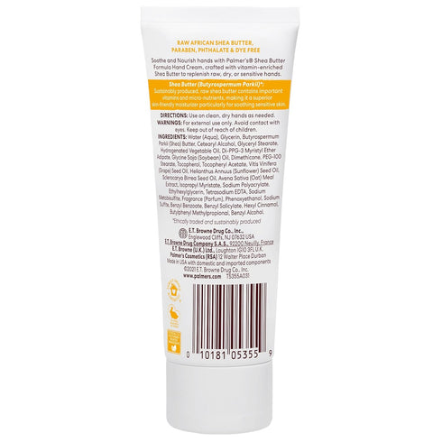 Palmer's Shea Butter Formula Hand Cream, Travel Size Hand Lotion for Dry Cracked Skin, 3.4 Ounce