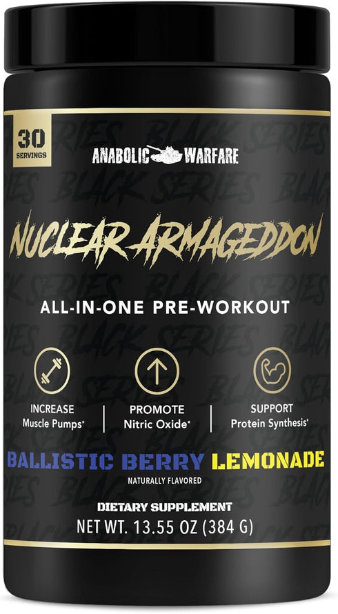 Anabolic Warfare Nuclear Armageddon Pre Workout Powder - Pre-Workout for Men & Women (Ballistic Berry)