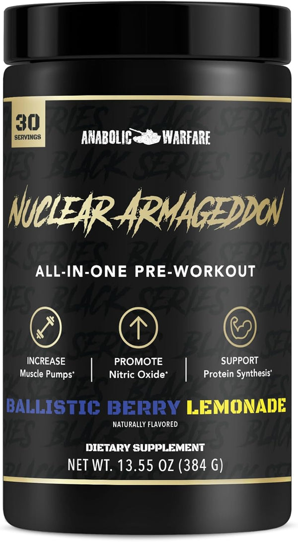 Anabolic Warfare Nuclear Armageddon Pre Workout Powder - Pre-Workout for Men & Women (Ballistic Berry)