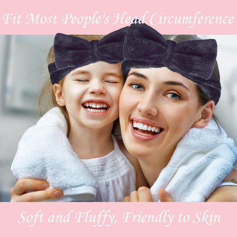 Spa Headband, Bow Makeup Headband for Washing Face, High Elasticity Coral Fleece Skincare Headbands for Women