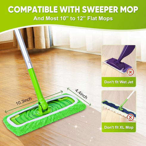NXPPYY 12-Pack 100% Reusable Mop Pads Compatible with Sweeper Mop - Coral Fleece Washable Refills - Microfiber Dry