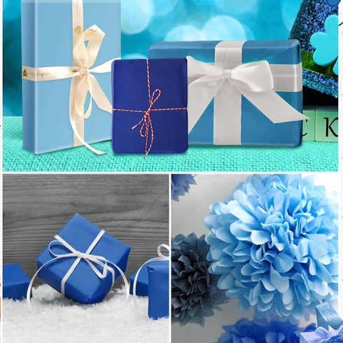 30 Sheets Blue Tissue Paper for Gift Bags Decoration, 14 x 20 Inch Bulk for Weddings Birthday DIY Crafts