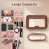 Travel Clear Makeup Bag with Brush Bag, Portable Waterproof Cosmetic Organizer Storage Bag for Women, Brown