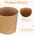 kenaeooe 100 12 oz Frozen Pcs Paper Ice Cream Cups, Disposable Leak-Resistant Dessert Bowls for Sundae, Yogurt, Soup