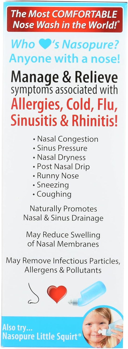 Nasopure Nasal Wash Value Refill Kit, “The Nicer Neti Pot” Sinus Wash Kit, 80 Salt Packets for Nasal Irrigation