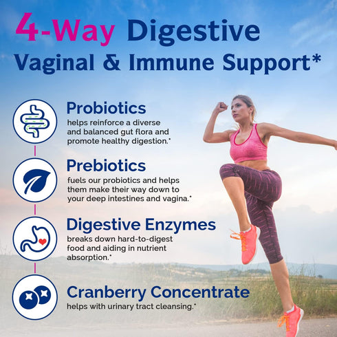 Innate Vitality Women's Probiotics, 120 Billion CFU, 30 Veggie Capsules for Yeast Control and Digestive Support