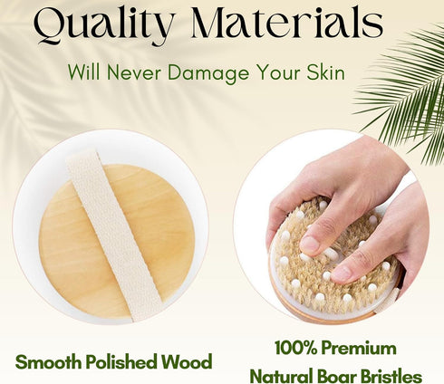 Premium Face Scrubber Set, Natural Bristle Facial Cleansing Brush for Sensitive Skin, 1 Pack Dry Body Brush