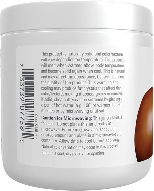 NOW Foods Shea Butter, 7-Ounce Skin Emollient, Seals in Moisture for Dry Skin