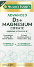 Nature's Bounty Advanced Vitamin D3 with Magnesium Citrate, 90 Tablets, Supports Immune and Bone Health