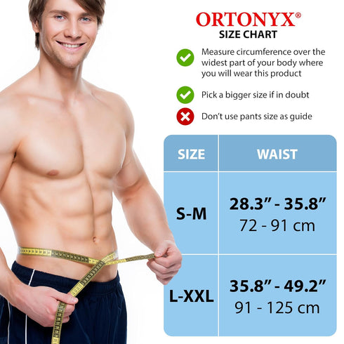 ORTONYX Umbilical Hernia Belt for Men and Women - Abdominal Support Binder with Compression Pad - Navel Ventral