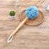 Loofah Back Scrubber for Shower, Wooden Handle Bath Sponge, Soft Nylon Mesh Back Cleaner, Body Brush for Women
