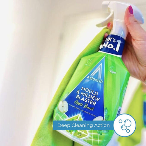 Astonish Apple Burst Household Cleaner for Shower Curtain, Bathroom Tiles, No Scrub, 750ml Spray Bottle