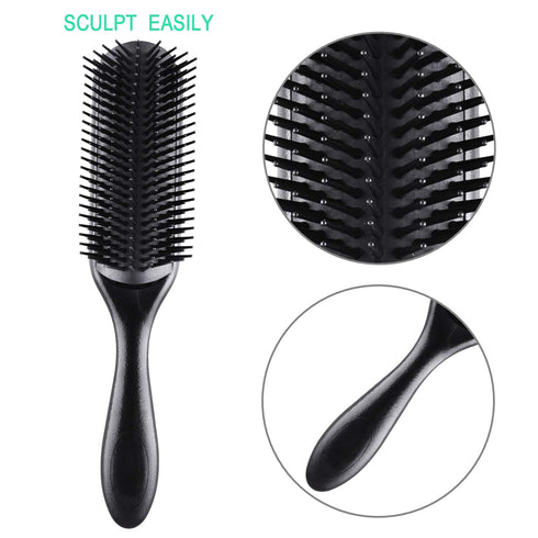 SIQUK 6 Pieces Hair Brush Comb Set, Paddle Brush and Black Combs for Men and Women, Wet, Dry, Curly Hair