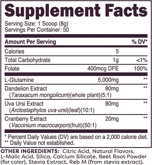 L-Glutamine Strawberry Lemonade Flavored - 50 Servings, 5g L-Glutamine Per Serving