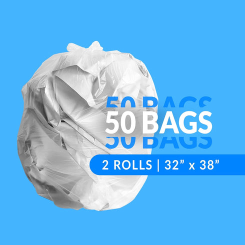Reli. SuperValue 33 Gallon Trash Bags, 50 Count, Heavy Duty, Clear Multi-Use Garbage Bags, Made in USA