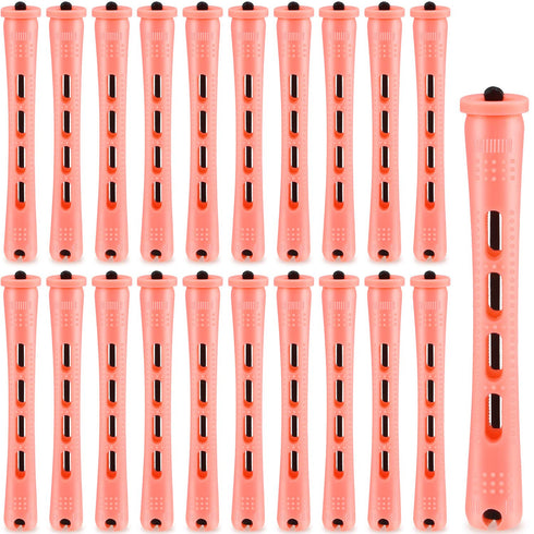 WILLBOND 60 Pcs Perm Rods for Long Hair, Plastic Curl Rods, Cold Wave Irons, Shell Pink