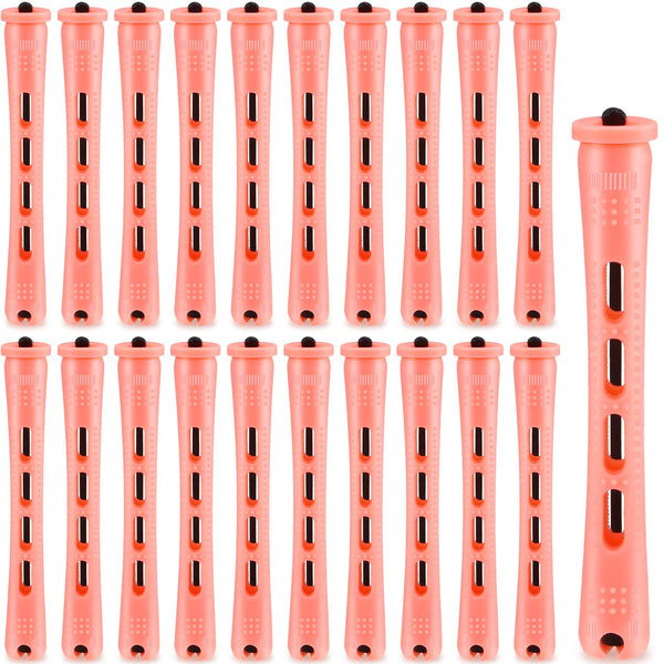 WILLBOND 60 Pcs Perm Rods for Long Hair, Plastic Curl Rods, Cold Wave Irons, Shell Pink