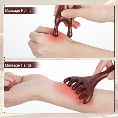 Xinjoduz 2 PCS Wood Head Massager Scalp Stress Relax, Therapy Comb Scratcher Massager Tool for Deep Relaxation