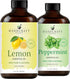Handcraft Blends Energy & Zest Set: Peppermint and Lemon Essential Oils (2